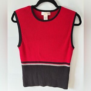 Vintage Casual Corner Knit Sweater Vest XL Academia Preppy Ribbed 90s Y2K